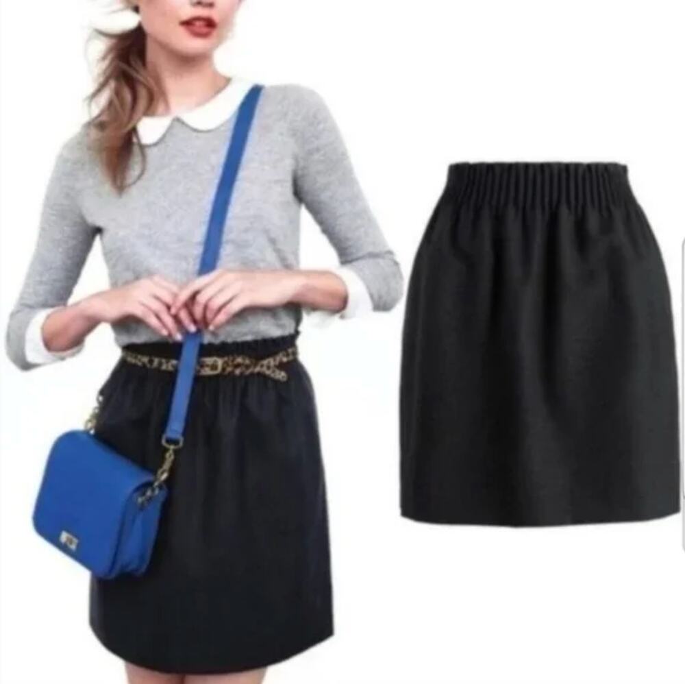 J. Crew Wool Blend Sidewalk Skirt Black 95435 Size 0